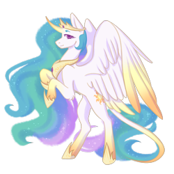 Size: 3000x3000 | Tagged: safe, artist:sychia, imported from derpibooru, princess celestia, alicorn, pony, crown, curved horn, female, hoof shoes, horn, jewelry, leonine tail, mare, markings, regalia, simple background, solo, tail, transparent background
