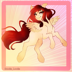 Size: 584x585 | Tagged: safe, artist:majesticwhalequeen, imported from derpibooru, oc, oc:doodle loodle, pegasus, pony, female, mare, solo