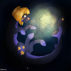 Size: 584x584 | Tagged: safe, artist:majesticwhalequeen, imported from derpibooru, oc, original species, shark, shark pony, solo, stars