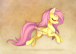 Size: 4000x2850 | Tagged: safe, artist:zetamad, imported from derpibooru, fluttershy, pegasus, pony, atg 2020, chest fluff, concave belly, cute, eyes closed, female, folded wings, high res, mare, newbie artist training grounds, pale belly, pretty, profile, shyabetes, side view, smiling, solo, tail, wings