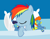 Size: 1976x1560 | Tagged: safe, artist:capt-nemo, imported from derpibooru, rainbow dash, soarin', spitfire, pegasus, pony, bed, blanket, cute, dashabetes, eyes closed, female, filly, filly rainbow dash, foal, gimp, male, mare, on side, pillow, plushie, show accurate, side, sleeping, smiling, solo, stallion, younger