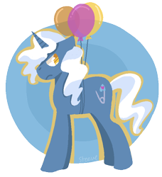 Size: 614x673 | Tagged: safe, artist:steeve, imported from derpibooru, pokey pierce, pony, unicorn, abstract background, adobe imageready, balloon, lineless, looking back, male, no pupils, party balloon, simple background, solo, stallion, transparent background