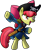 Size: 912x1118 | Tagged: safe, artist:miketheuser, imported from derpibooru, apple bloom, earth pony, pony, apple bloom's bow, bipedal, bottomless, bow, clothes, costume, female, filly, hair bow, palindrome get, partial nudity, pirate, simple background, solo, transparent background, wooden sword