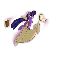 Size: 4092x4000 | Tagged: dead source, safe, artist:rankao, imported from derpibooru, twilight sparkle, pony, unicorn, absurd resolution, book, female, glowing horn, levitation, magic, mare, scroll, simple background, solo, telekinesis, transparent background, unicorn twilight