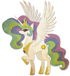 Size: 740x800 | Tagged: safe, artist:sleepwalks, imported from derpibooru, princess celestia, alicorn, pony, female, looking at you, mare, photoshop, raised hoof, simple background, solo, spread wings, transparent background, wings