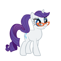 Size: 900x900 | Tagged: safe, artist:rarity6195, imported from derpibooru, rarity, pony, unicorn, alternate hairstyle, female, glasses, looking at you, mare, ponytail, rarity's glasses, simple background, smiling, solo, transparent background, vector