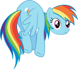 Size: 2805x2500 | Tagged: safe, artist:the smiling pony, imported from derpibooru, rainbow dash, pegasus, pony, bridle gossip, butt, female, high res, inkscape, looking at you, mare, plot, rainbutt dash, simple background, solo, spread wings, transparent background, vector, wings