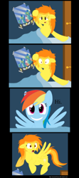 Size: 822x1856 | Tagged: source needed, safe, artist:thegamblehorse, imported from derpibooru, rainbow dash, spitfire, pegasus, pony, bed, creepy rainbow dash, female, lesbian, mare, shipping, sleeping, spitdash, spread wings, stalker, stalker dash, wingboner, wings