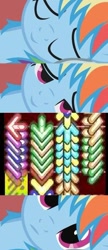 Size: 394x913 | Tagged: safe, imported from derpibooru, screencap, rainbow dash, pegasus, pony, bed meme, exploitable meme, female, mare, meme, solo, stepmania, waking up