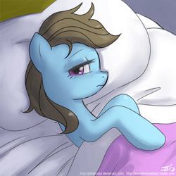 Size: 900x900 | Tagged: safe, artist:johnjoseco, imported from derpibooru, beauty brass, earth pony, pony, adobe imageready, bed, female, mare, morning ponies, on side, side, solo