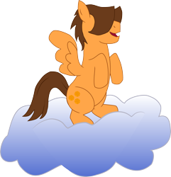 Size: 2678x2776 | Tagged: safe, artist:troggle, imported from derpibooru, hoops, pegasus, pony, cloud, cutie mark, high res, hooves, inkscape, male, on a cloud, open mouth, simple background, solo, spread wings, stallion, transparent background, vector, wings