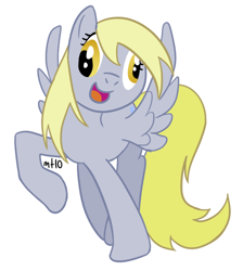 Size: 600x671 | Tagged: safe, artist:empty-10, imported from derpibooru, derpy hooves, pegasus, pony, female, happy, mare, photoshop, simple background, solo, white background
