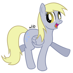 Size: 600x600 | Tagged: safe, artist:empty-10, imported from derpibooru, derpy hooves, pegasus, pony, female, happy, mare, photoshop, simple background, solo, walking, white background