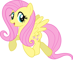 Size: 1000x823 | Tagged: dead source, safe, artist:volmise, imported from derpibooru, fluttershy, pegasus, pony, adobe imageready, female, happy, mare, photoshop, simple background, solo, spread wings, transparent background, vector, wings