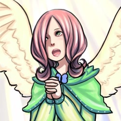 Size: 800x800 | Tagged: dead source, safe, artist:ninjaham, imported from derpibooru, fluttershy, human, acdsee, female, humanized, singing, solo, winged humanization, wings