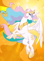 Size: 600x840 | Tagged: safe, artist:kevinbolk, imported from derpibooru, princess celestia, alicorn, pony, action pose, female, hoof shoes, mare, photoshop, rearing, solo, spread wings, wings