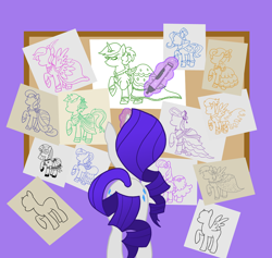 Size: 1000x948 | Tagged: dead source, safe, artist:atlur, deleted from derpibooru, imported from derpibooru, bon bon, carrot top, cheerilee, derpy hooves, dj pon-3, golden harvest, lyra heartstrings, octavia melody, rarity, spitfire, sweetie drops, trixie, vinyl scratch, oc, oc:madmax, oc:phoe, pony, unicorn, clothes, design, dress, female, gala dress, mare, newbie artist training grounds, photoshop, rear view