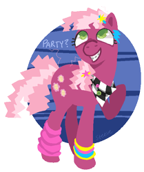 Size: 505x603 | Tagged: safe, artist:steeve, imported from derpibooru, cheerilee, earth pony, pony, 80s, 80s cheerilee, abstract background, adobe imageready, braces, female, mare, raised hoof, simple background, solo, transparent background