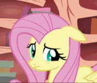Size: 200x171 | Tagged: safe, imported from derpibooru, screencap, fluttershy, pegasus, pony, bridle gossip, season 1, animated, awkward, cropped, cute, embarrassed, female, floppy ears, g4, gif, library, mare, puppy dog eyes, shyabetes, solo
