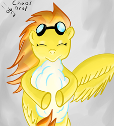 Size: 904x1000 | Tagged: safe, artist:chaosdrop, imported from derpibooru, spitfire, cloud, solo