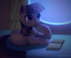 Size: 759x623 | Tagged: safe, artist:benhickling, imported from derpibooru, twilight sparkle, pony, book, female, solo