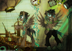 Size: 1100x780 | Tagged: safe, artist:foxinshadow, imported from derpibooru, oc, oc only, pony, bipedal, steampunk