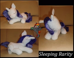 Size: 1926x1527 | Tagged: safe, artist:caleighs-world, imported from derpibooru, rarity, pony, irl, photo, plushie, sleeping, solo