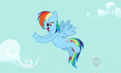 Size: 748x450 | Tagged: safe, imported from derpibooru, screencap, rainbow dash, animated, female, spinning
