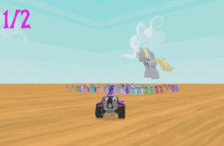 Size: 355x231 | Tagged: safe, imported from derpibooru, derpy hooves, twilight sparkle, pegasus, pony, 3d, animated, female, mare, ponykart