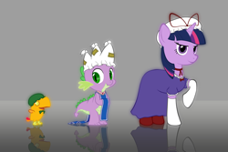 Size: 1080x720 | Tagged: safe, artist:grotar00, imported from derpibooru, peewee, spike, twilight sparkle, chen, chen (touhou), crossover, touhou, yakumo ran, yakumo yukari