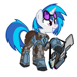 Size: 1400x1400 | Tagged: safe, artist:sotoco, imported from derpibooru, dj pon-3, vinyl scratch, pony, unicorn, female, gears of war, mare, simple background, solo, transparent background