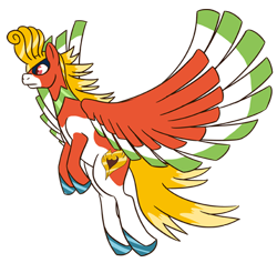 Size: 450x426 | Tagged: safe, artist:otakugal15, imported from derpibooru, ho-oh, pegasus, pony, legendary pokémon, pokémon, ponified, ponymon, simple background, solo, spread wings, transparent background, wings