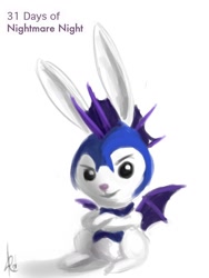 Size: 600x800 | Tagged: safe, artist:grissaecrim, artist:raikoh, imported from derpibooru, angel bunny, 31 days of nightmare night, costume, night guard