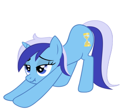 Size: 2040x1855 | Tagged: safe, artist:luckysmores, imported from derpibooru, minuette, pony, unicorn, exploitable meme, female, iwtcird, mare, scrunchy face, simple background, solo, stretching, transparent background