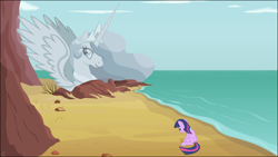 Size: 3840x2160 | Tagged: safe, artist:stinkehund, imported from derpibooru, princess celestia, twilight sparkle, pony, unicorn, high res, parody, planet of the apes, statue