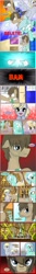 Size: 2200x16869 | Tagged: safe, artist:edowaado, imported from derpibooru, derpy hooves, dinky hooves, doctor whooves, lyra heartstrings, time turner, cyberman, cyborg, earth pony, pegasus, pony, unicorn, comic:upgrade, comic, doctor who, female, male, mare, stallion, tardis, upgrade