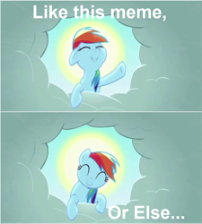 Size: 720x800 | Tagged: safe, imported from derpibooru, rainbow dash, meme, meta, or else, or else meme