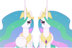 Size: 9000x6000 | Tagged: safe, artist:lazypixel, imported from derpibooru, princess celestia, absurd resolution, clone, serious face, simple background, thread, transparent background, vector