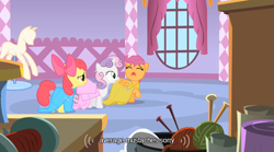 Size: 640x355 | Tagged: safe, imported from derpibooru, screencap, apple bloom, scootaloo, sweetie belle, youtube caption