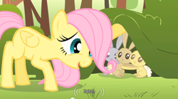 Size: 640x355 | Tagged: safe, imported from derpibooru, screencap, fluttershy, rabbit, filly, youtube caption