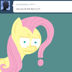 Size: 500x500 | Tagged: safe, artist:ponett, imported from derpibooru, fluttershy, pegasus, pony, ask, bust, faic, female, frown, looking at you, mare, solo, ಠ ಠ