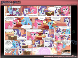 Size: 1400x1050 | Tagged: safe, artist:troubletransistor, imported from derpibooru, pinkie pie, rainbow dash, rarity, comic