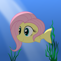 Size: 6000x6000 | Tagged: safe, artist:johnjoseco, artist:mamandil, imported from derpibooru, fluttershy, fish, absurd resolution, female, fishified, flutterfish, solo, species swap, underwater, watershy