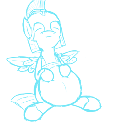 Size: 1000x1000 | Tagged: safe, artist:redcladhero, imported from derpibooru, fat, food baby, guard, royal guard, sketch