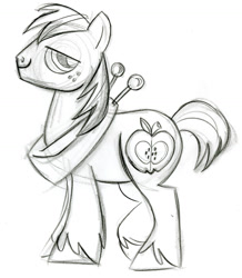 Size: 900x1033 | Tagged: safe, artist:lauren faust, imported from derpibooru, big macintosh, earth pony, pony, behind the scenes, color me, concept art, male, monochrome, solo, stallion