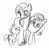 Size: 809x818 | Tagged: safe, artist:lauren faust, imported from derpibooru, pony, unicorn, behind the scenes, color me, concept art, family, monochrome, pencil drawing, traditional art