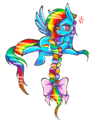 Size: 1174x1546 | Tagged: safe, artist:akikodestroyer, imported from derpibooru, rainbow dash, alternate hairstyle, braid, makeover