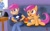 Size: 1280x801 | Tagged: safe, artist:crade, imported from derpibooru, rainbow dash, scootaloo, human, controller, human ponidox, humanized, tumblr, video game
