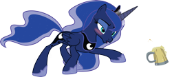 Size: 4984x2223 | Tagged: safe, artist:fallingcomets, imported from derpibooru, princess luna, pony, .ai available, blushing, cider, cider mug, drunk, drunk luna, female, high res, mug, simple background, solo, transparent background, vector