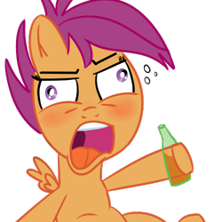 Size: 500x500 | Tagged: safe, artist:cosmonaut, imported from derpibooru, scootaloo, drunk, drunk filly, drunkaloo, filly, underaged drinking